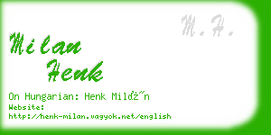 milan henk business card